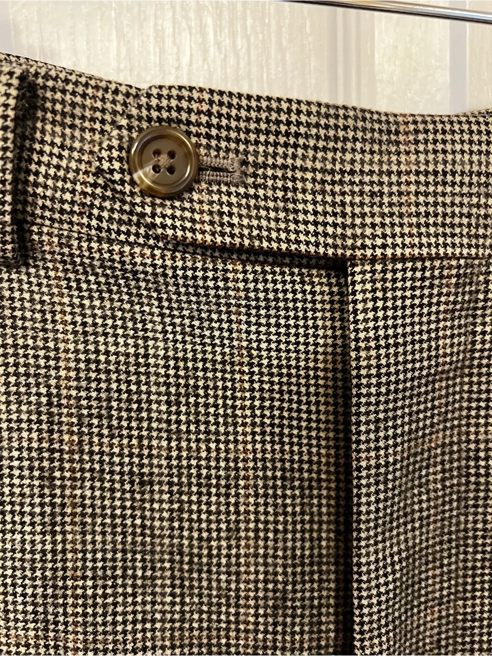 Lauren Ralph Lauren 100% Wool Houndstooth Pleated Dress Pants 36x32